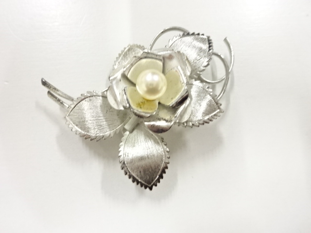 アンティーク　パール　帯留